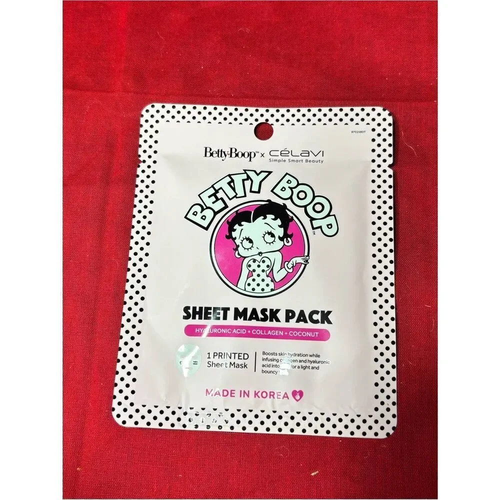 3 New Betty Boop Pink Sheet Mask Pack - Hydrating Women's Skincare